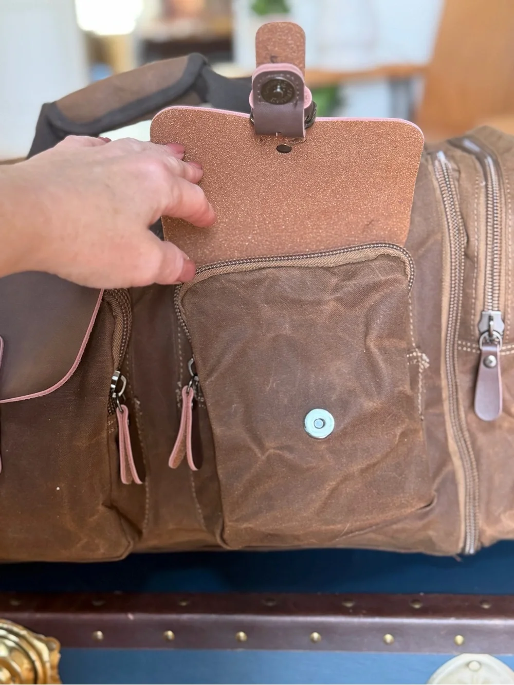 Wildroad Rugged Expandable Waxed Canvas Weekender Duffel Bag